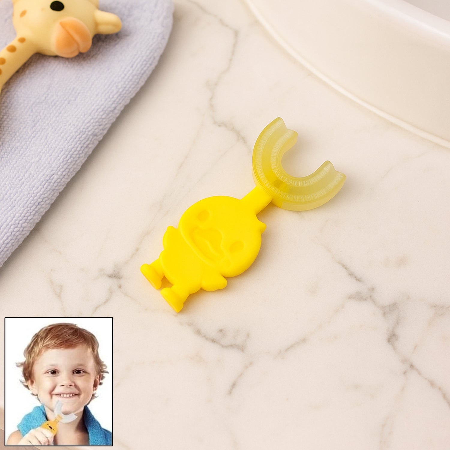 Cute cartoon duck shaped baby toothbrush