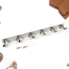 Close-up of stainless steel hooks with smooth rounded edges
