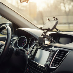 Adjustable mobile holder for dashboard and car use
