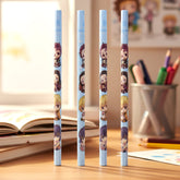 4-piece cartoon printed wooden pencil set for kids