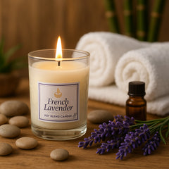 In'lief French Lavender soy candle in glass jar