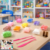 Kids 12 Color Antibacterial Super Clay Set with vibrant colors