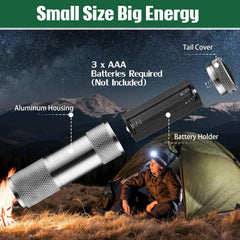 Compact 9 LED pocket torch with battery slot
