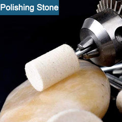 Polishing stone used with wool felt wheels