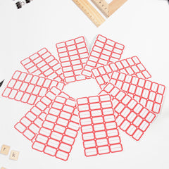 Multipurpose Blank Label Sticker Sheets with bold red borders