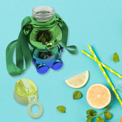 Water bottle with straw and leak-proof lid