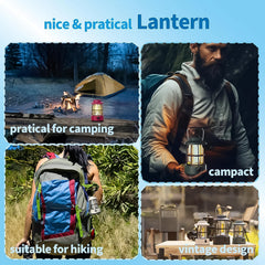 Bright retro camping lantern emitting 360 degree light