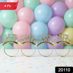 Let’s Party Glitter Headband for Birthday Celebration (Pack of 4)