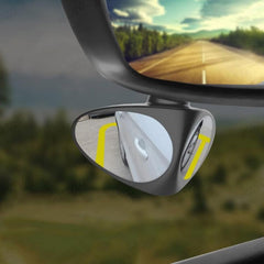 Diagram illustrating the 360-degree rotation feature of the blind spot mirror