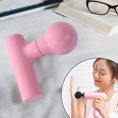Black mini massager angled side view