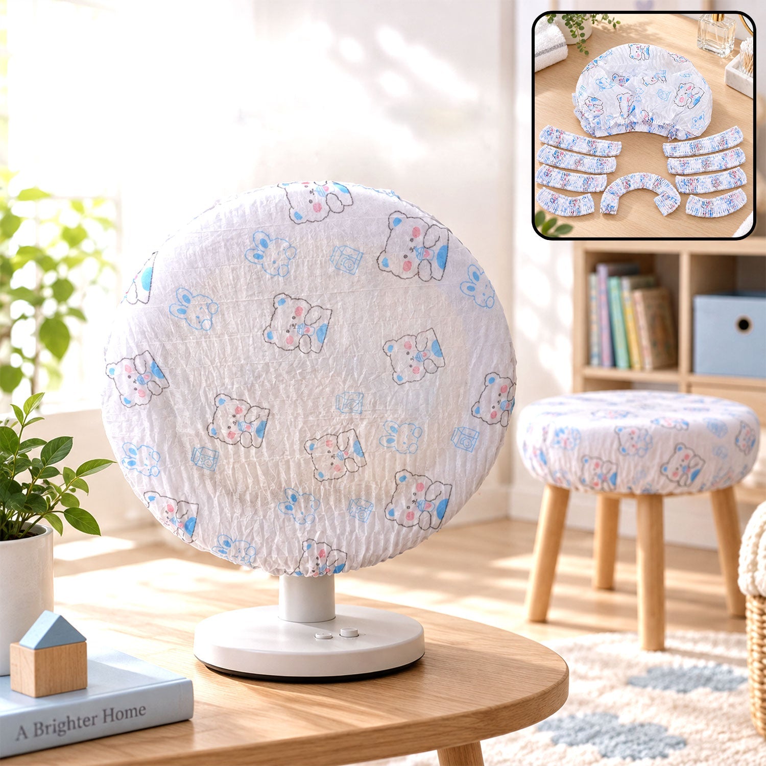 Elastic fan dust covers cartoon print table fan