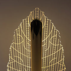 Elegant Plastic LED Table Lamp with Leaf Design Shade (1 Pc)