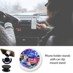 Phone stand expanded showing height and grip