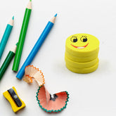 Cute Smile Emoji Eraser Set with 4 colorful smiley erasers