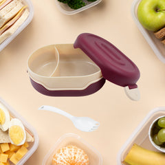 2 Compartment Tiffin Box with 2 in 1 Spoon