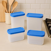 Apex Glory Plastic Storage Containers with Blue Airtight Lids