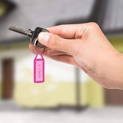 Clear keychain tag with easy ID label