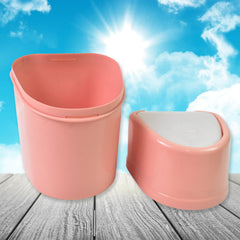 Compact Desktop Trash Can in Use