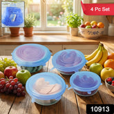 Silicone stretch lids food cover set displayed on containers
