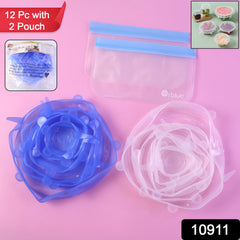 Reusable silicone lids sealing food containers