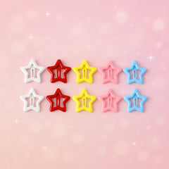 Metal star hair clip on white background