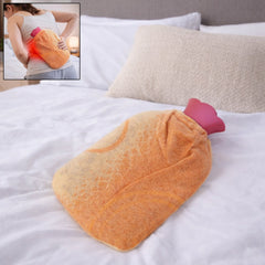 Reusable hot water bag with soft fabric therapy bottle cover