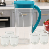 Supermom Plastic Marina Jug with Lid & Glasses