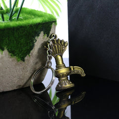 Antique Lord Shiva Shivaling Metal Keychain front view