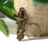 Elegant Lord Hanuman Metal Keychain with mace design