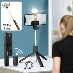 3 in 1 wired selfie stick extended for better angles
