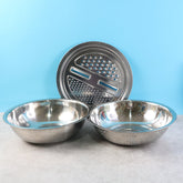 3-in-1 Stainless Steel Mixing, Straining & Grater Bowl Set