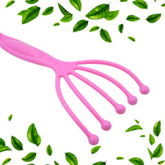 Using scalp massager on head for relaxation