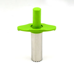 Close-up of stainless steel chili corer