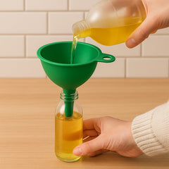 Flexible silicone funnel for liquids and grains