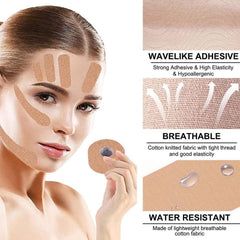 Myofascial face lifting tape application