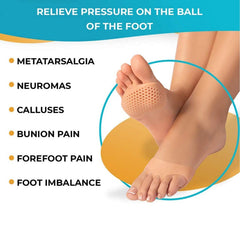 Close-up of a foot with the silicone tiptoe protector comfortably fitted over the toes.
