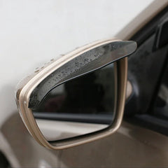 Car back mirror with installed rain protector cover