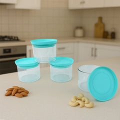 Airtight Container Jar 4 Pc Set With Stylish Tray for Kitchen Unbreakable Jar Set for Multipurpose Storage ( Mukhwas Dani )