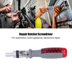 Ergonomic Anti-Slip Handle on Ratchet Screwdriver