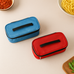 Compact insulated lunch bag showing thermal lining