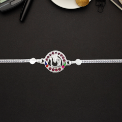 silver ganesha rakhi