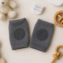 Wool knit toddler leg warmers in dark grey