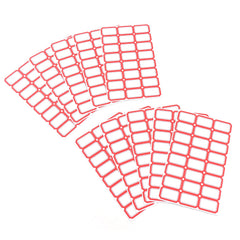 White label sticker sheets with bold red border