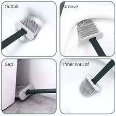 Anti-drip toilet brush with hollow drain design