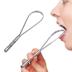 Tongue Scraper showing wide scraping edge