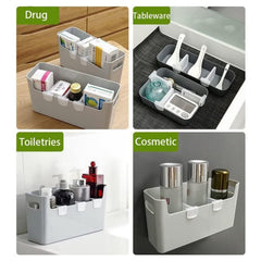 Plastic storage basket partition for fridge