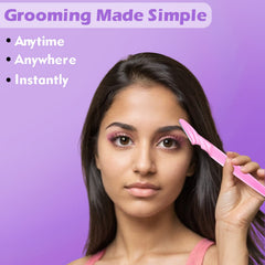 Eyebrow shaper razor showing non-slip handle design