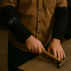 Pair of durable arm sleeves with elbow padding