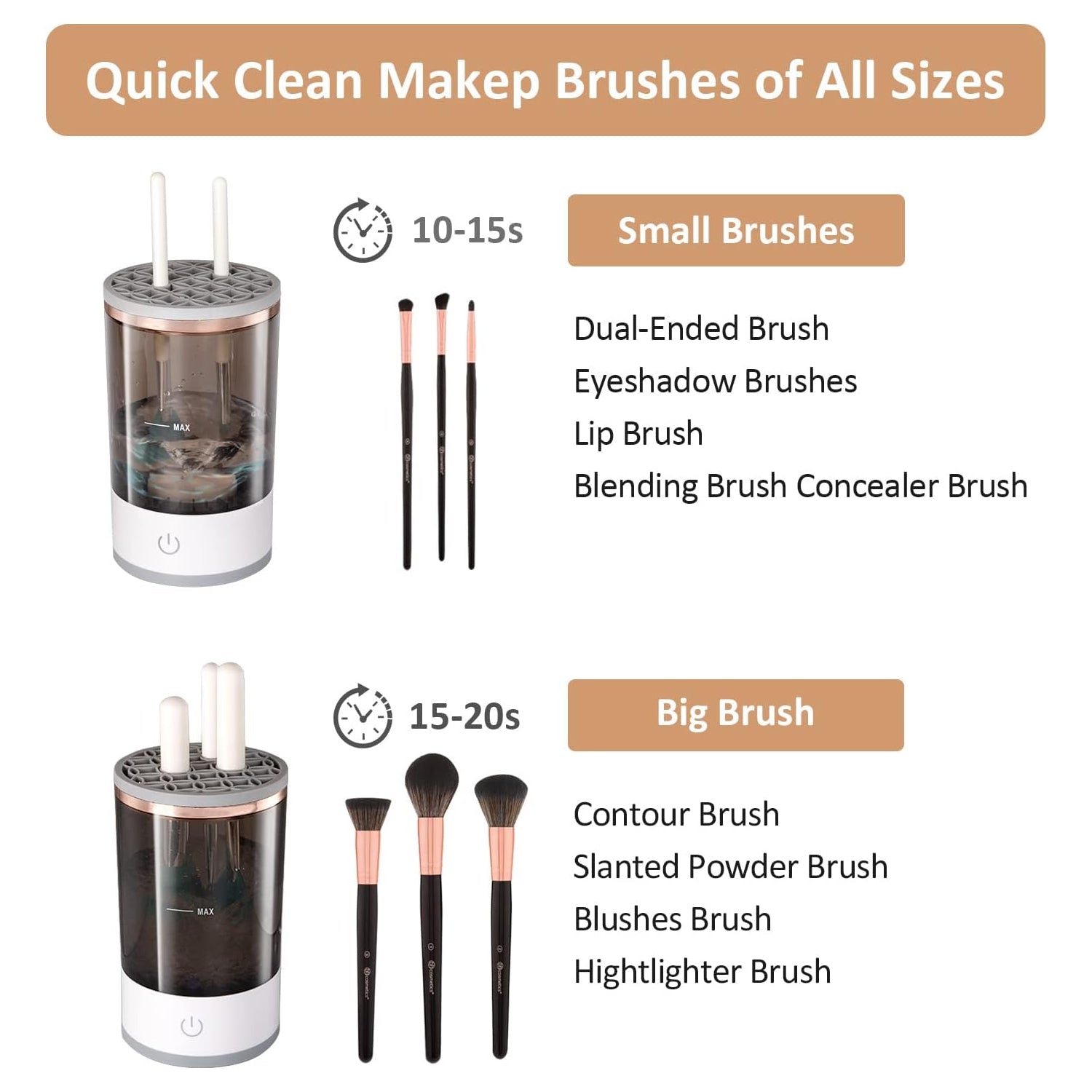 12987 Automatic Makeup Brush Cleaner Fast Electric Brush Cleaner Hand Free Machine Super Clean Brush Washer & Brushes Organizer Tool (1 Pc)