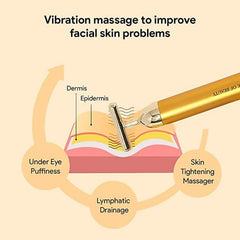 Aura gold facial massager for enhanced blood circulation